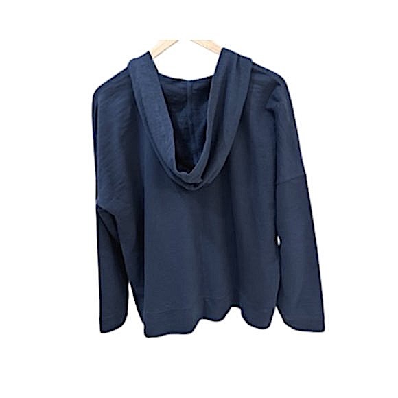 J. Jill Tops Jjill Navy Blue Lace Up Hoodie Size Large Poshmark